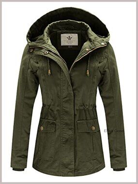 Women's Cotton Military Anorak Coat Slim Fit Lightweight Casual Utility Jacket